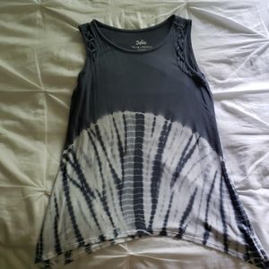 Justice14/16 Blue and White tye dye flowy tank top